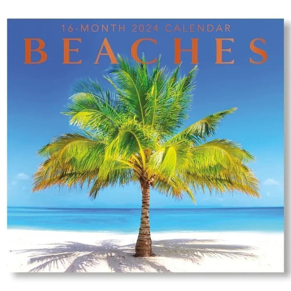 Calendar 2024 Tropical Beaches 16 Months Full Size Wall Calendar Gift 12 X 22 In